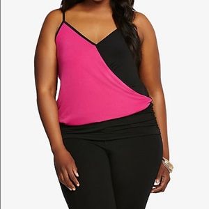 Torrid Colorblock Faux Wrap Tank Top